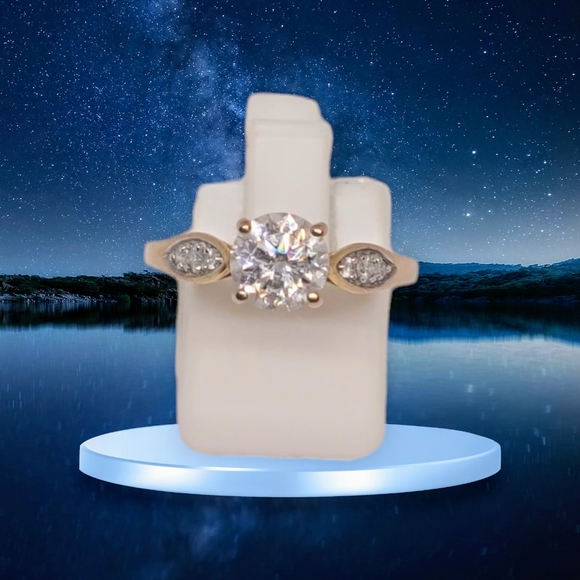 NEW VS EF Moissanite Gold Ring Size 6 - Picture 7 of 16